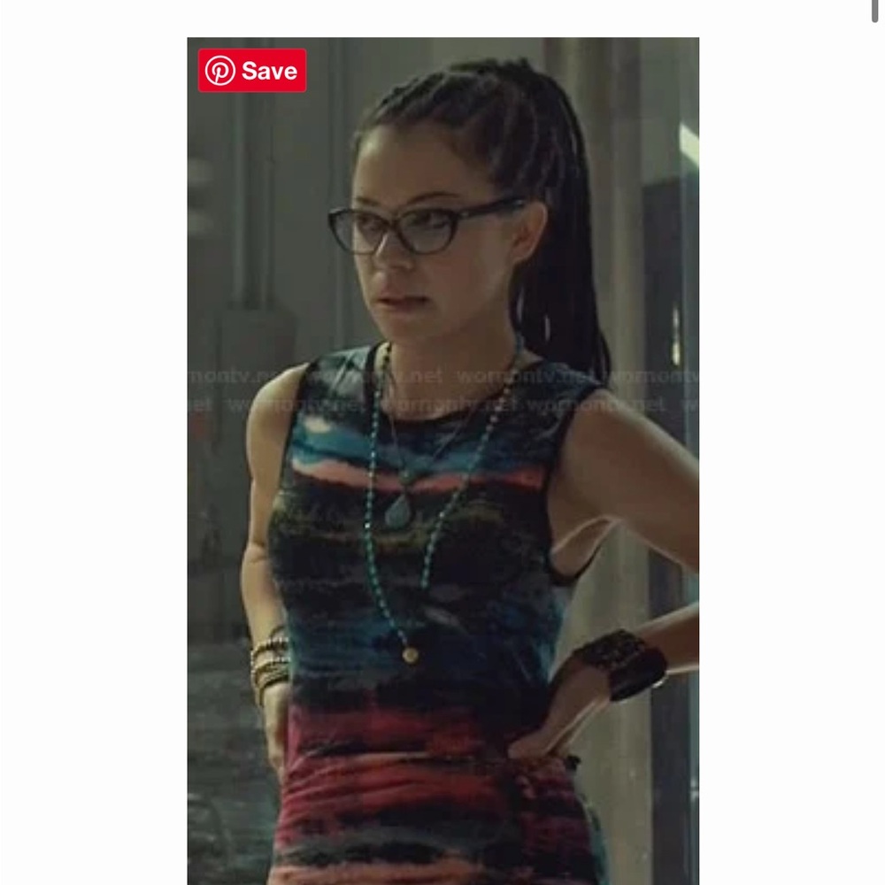 LOOKING FOR THIS DRESS COSIMA WORN ON ORPHAN BLACK SAYS ITS TOPSHOP ELECTRIC RAY